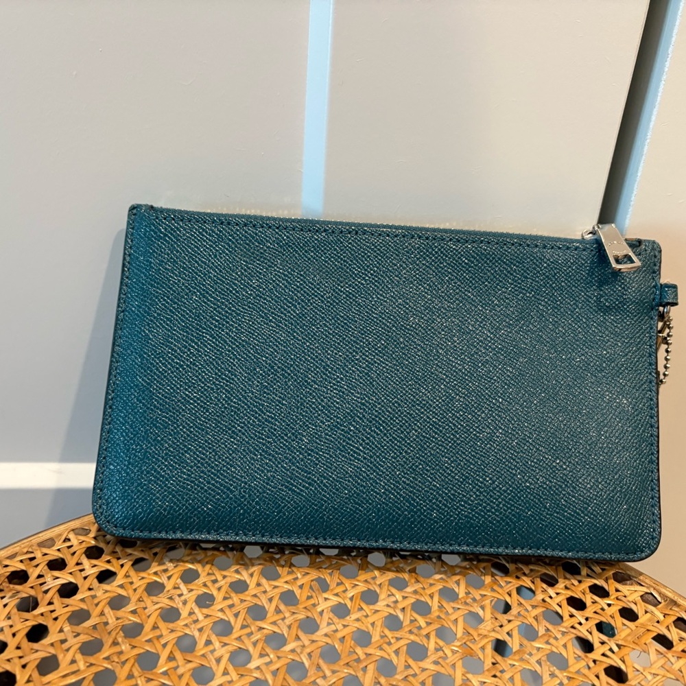 Coach Turquoise Leather Pouch - Picture 2 of 5
